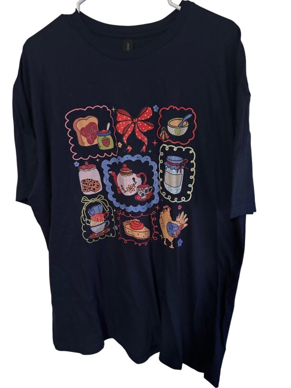 New graphic t-shirt on a Gildan tag blue softstyle country print size XL
